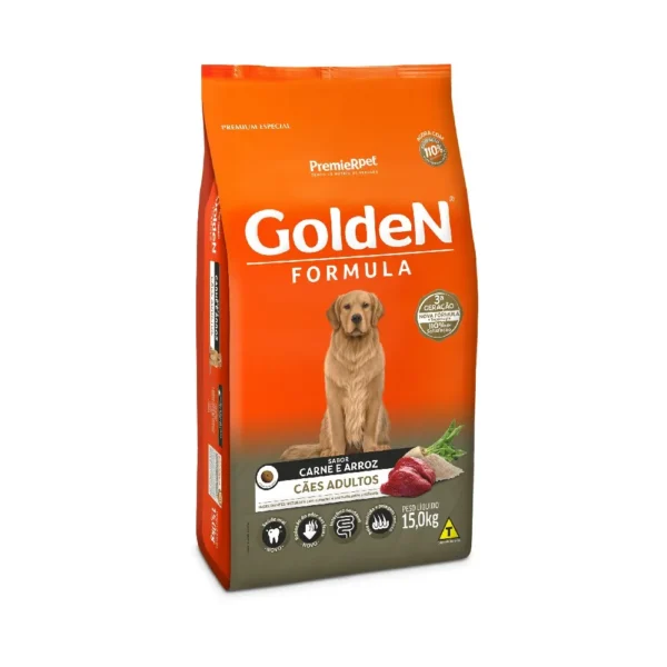Golden Fórmula Cães Adultos Sabor Carne e Arroz - 15Kg - Imagem 2